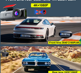 Autó DVR kamera, ultrakompakt fedélzeti kamera, FULL HD 4K, 2160P, ciklikus felvétel, éjszakai látás, G-érzékelő, hangutasítások, 170°-os felvételi szög, tolatókamera a csomagban.